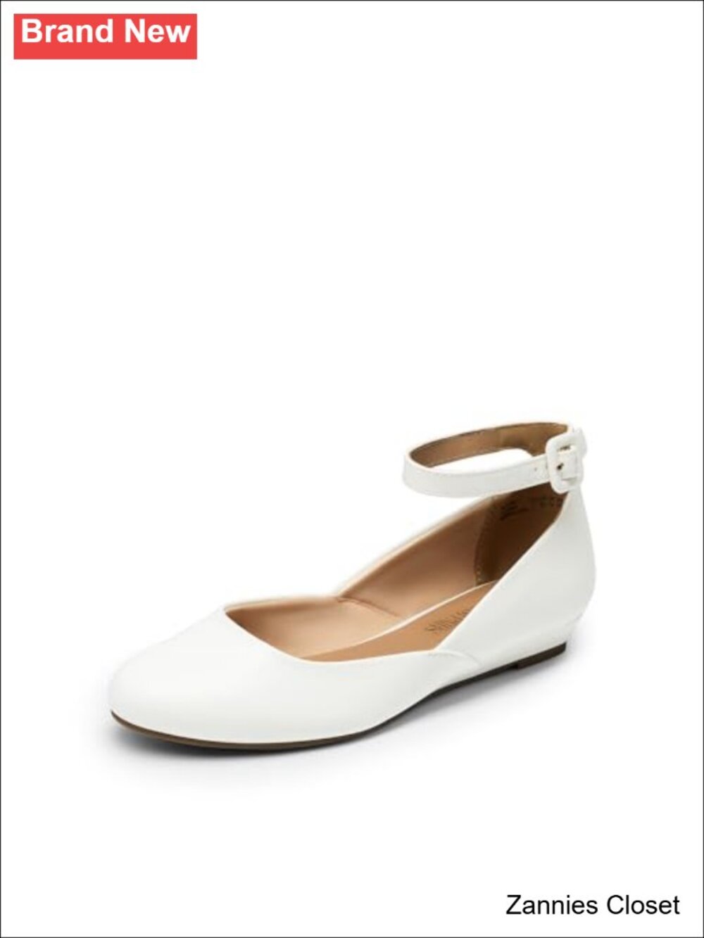 ✨ DREAM PAIRS Women's Dress Flats Ballet Low Wedge Round Toe Ankle Buckle